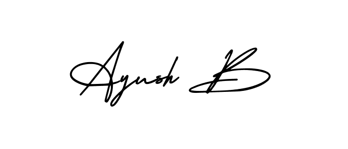 if you are searching for the best signature style for your name Ayush B. so please give up your signature search. here we have designed multiple signature styles  using AmerikaSignatureDemo-Regular. Ayush B signature style 3 images and pictures png