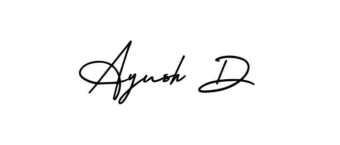 Make a beautiful signature design for name Ayush D. With this signature (AmerikaSignatureDemo-Regular) style, you can create a handwritten signature for free. Ayush D signature style 3 images and pictures png