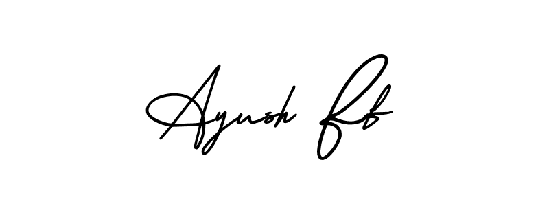 How to make Ayush Ff name signature. Use AmerikaSignatureDemo-Regular style for creating short signs online. This is the latest handwritten sign. Ayush Ff signature style 3 images and pictures png