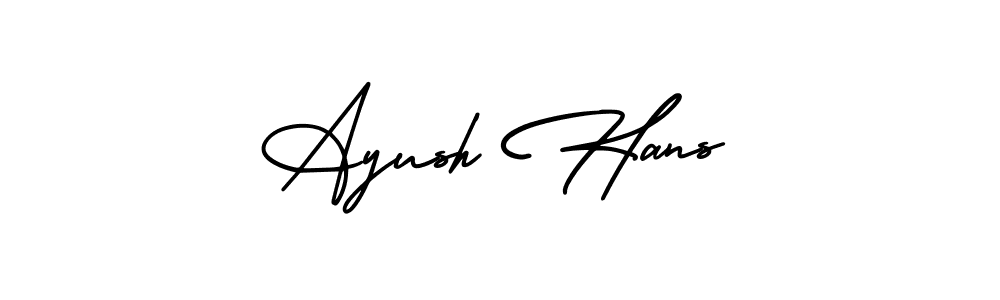 It looks lik you need a new signature style for name Ayush Hans. Design unique handwritten (AmerikaSignatureDemo-Regular) signature with our free signature maker in just a few clicks. Ayush Hans signature style 3 images and pictures png