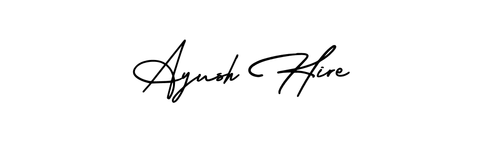 Similarly AmerikaSignatureDemo-Regular is the best handwritten signature design. Signature creator online .You can use it as an online autograph creator for name Ayush Hire. Ayush Hire signature style 3 images and pictures png