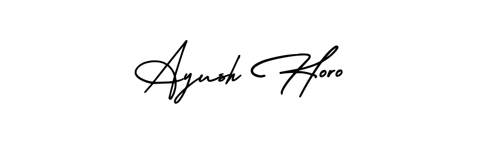 How to make Ayush Horo name signature. Use AmerikaSignatureDemo-Regular style for creating short signs online. This is the latest handwritten sign. Ayush Horo signature style 3 images and pictures png