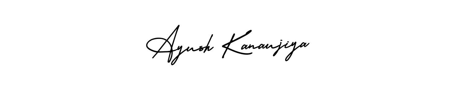 Also You can easily find your signature by using the search form. We will create Ayush Kanaujiya name handwritten signature images for you free of cost using AmerikaSignatureDemo-Regular sign style. Ayush Kanaujiya signature style 3 images and pictures png