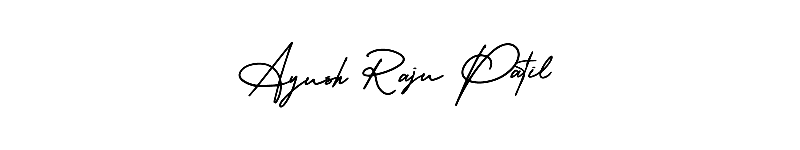 The best way (AmerikaSignatureDemo-Regular) to make a short signature is to pick only two or three words in your name. The name Ayush Raju Patil include a total of six letters. For converting this name. Ayush Raju Patil signature style 3 images and pictures png