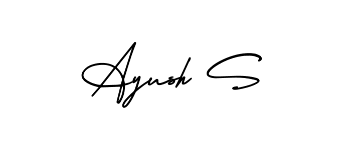 How to make Ayush S name signature. Use AmerikaSignatureDemo-Regular style for creating short signs online. This is the latest handwritten sign. Ayush S signature style 3 images and pictures png