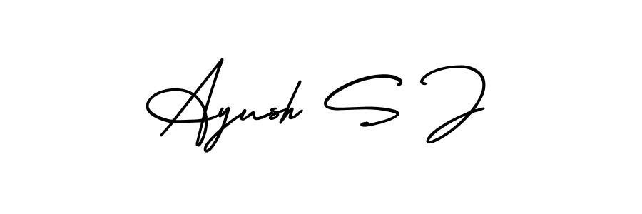 Make a beautiful signature design for name Ayush S J. Use this online signature maker to create a handwritten signature for free. Ayush S J signature style 3 images and pictures png