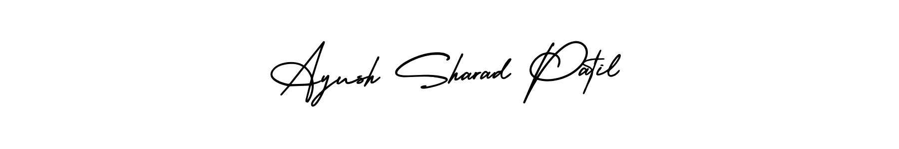 You should practise on your own different ways (AmerikaSignatureDemo-Regular) to write your name (Ayush Sharad Patil) in signature. don't let someone else do it for you. Ayush Sharad Patil signature style 3 images and pictures png