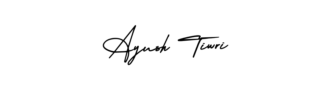 The best way (AmerikaSignatureDemo-Regular) to make a short signature is to pick only two or three words in your name. The name Ayush Tiwri include a total of six letters. For converting this name. Ayush Tiwri signature style 3 images and pictures png