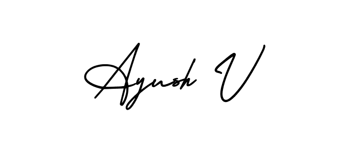 Make a beautiful signature design for name Ayush V. Use this online signature maker to create a handwritten signature for free. Ayush V signature style 3 images and pictures png