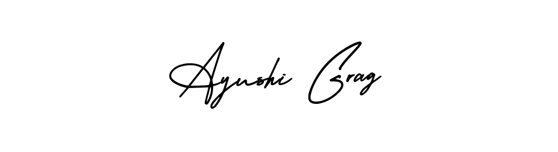 Make a short Ayushi Grag signature style. Manage your documents anywhere anytime using AmerikaSignatureDemo-Regular. Create and add eSignatures, submit forms, share and send files easily. Ayushi Grag signature style 3 images and pictures png