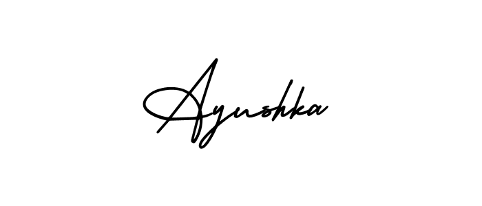 Make a beautiful signature design for name Ayushka. With this signature (AmerikaSignatureDemo-Regular) style, you can create a handwritten signature for free. Ayushka signature style 3 images and pictures png