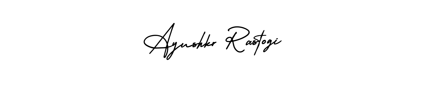 Similarly AmerikaSignatureDemo-Regular is the best handwritten signature design. Signature creator online .You can use it as an online autograph creator for name Ayushkr Rastogi. Ayushkr Rastogi signature style 3 images and pictures png