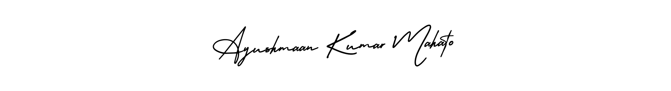 This is the best signature style for the Ayushmaan Kumar Mahato name. Also you like these signature font (AmerikaSignatureDemo-Regular). Mix name signature. Ayushmaan Kumar Mahato signature style 3 images and pictures png