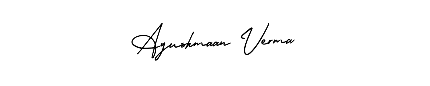 It looks lik you need a new signature style for name Ayushmaan Verma. Design unique handwritten (AmerikaSignatureDemo-Regular) signature with our free signature maker in just a few clicks. Ayushmaan Verma signature style 3 images and pictures png