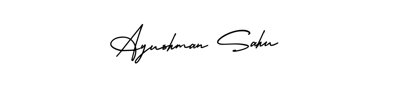 Ayushman Sahu stylish signature style. Best Handwritten Sign (AmerikaSignatureDemo-Regular) for my name. Handwritten Signature Collection Ideas for my name Ayushman Sahu. Ayushman Sahu signature style 3 images and pictures png