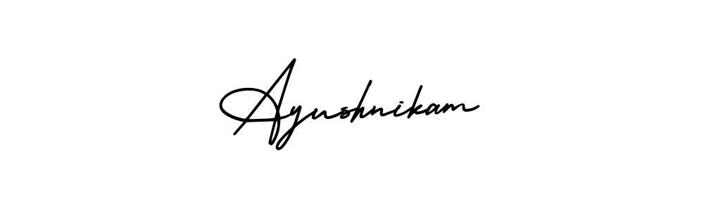 Design your own signature with our free online signature maker. With this signature software, you can create a handwritten (AmerikaSignatureDemo-Regular) signature for name Ayushnikam. Ayushnikam signature style 3 images and pictures png