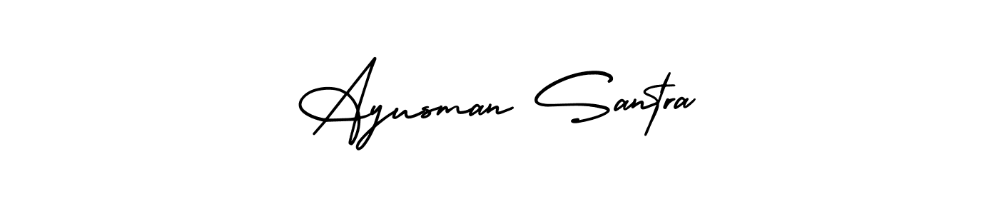 AmerikaSignatureDemo-Regular is a professional signature style that is perfect for those who want to add a touch of class to their signature. It is also a great choice for those who want to make their signature more unique. Get Ayusman Santra name to fancy signature for free. Ayusman Santra signature style 3 images and pictures png