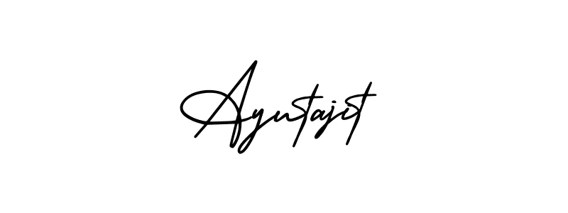 if you are searching for the best signature style for your name Ayutajit. so please give up your signature search. here we have designed multiple signature styles  using AmerikaSignatureDemo-Regular. Ayutajit signature style 3 images and pictures png