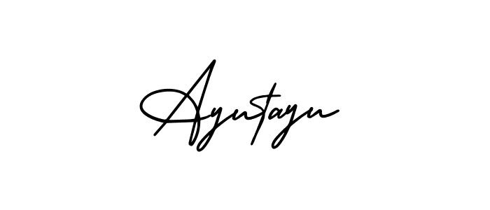 The best way (AmerikaSignatureDemo-Regular) to make a short signature is to pick only two or three words in your name. The name Ayutayu include a total of six letters. For converting this name. Ayutayu signature style 3 images and pictures png