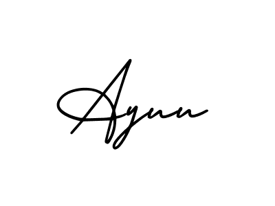 Use a signature maker to create a handwritten signature online. With this signature software, you can design (AmerikaSignatureDemo-Regular) your own signature for name Ayuu. Ayuu signature style 3 images and pictures png