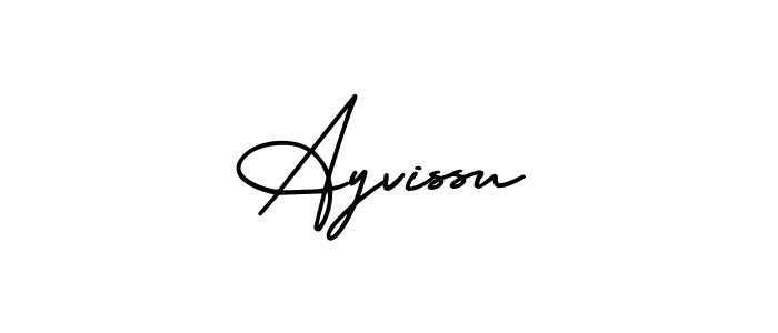 This is the best signature style for the Ayvissu name. Also you like these signature font (AmerikaSignatureDemo-Regular). Mix name signature. Ayvissu signature style 3 images and pictures png