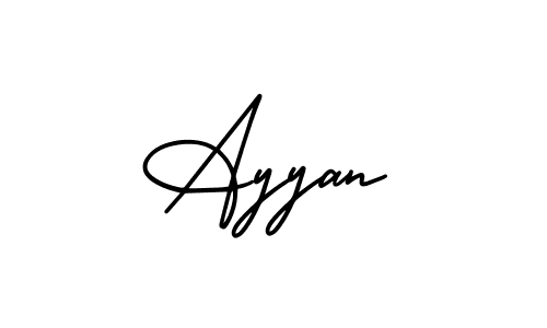 Make a beautiful signature design for name Ayyan. With this signature (AmerikaSignatureDemo-Regular) style, you can create a handwritten signature for free. Ayyan signature style 3 images and pictures png