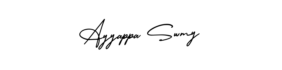 AmerikaSignatureDemo-Regular is a professional signature style that is perfect for those who want to add a touch of class to their signature. It is also a great choice for those who want to make their signature more unique. Get Ayyappa Swmy name to fancy signature for free. Ayyappa Swmy signature style 3 images and pictures png