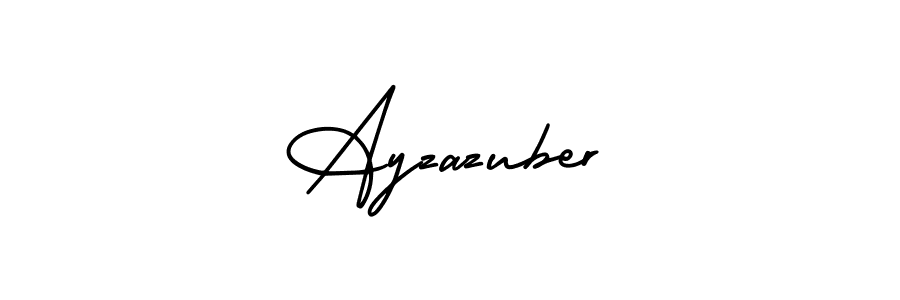 How to make Ayzazuber name signature. Use AmerikaSignatureDemo-Regular style for creating short signs online. This is the latest handwritten sign. Ayzazuber signature style 3 images and pictures png