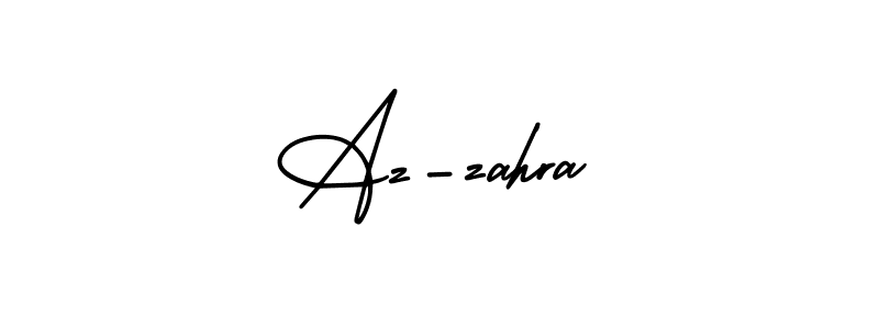 How to make Az-zahra name signature. Use AmerikaSignatureDemo-Regular style for creating short signs online. This is the latest handwritten sign. Az-zahra signature style 3 images and pictures png