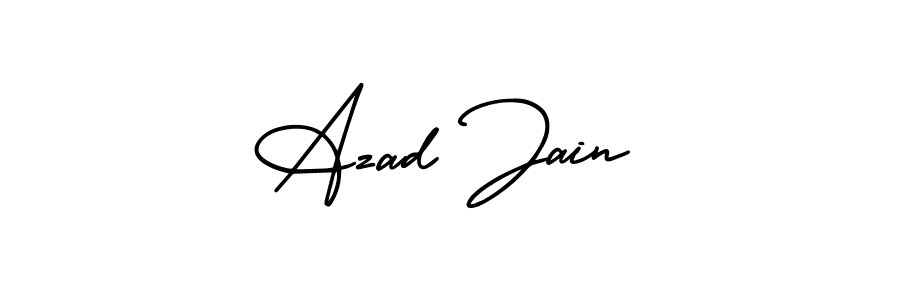 Design your own signature with our free online signature maker. With this signature software, you can create a handwritten (AmerikaSignatureDemo-Regular) signature for name Azad Jain. Azad Jain signature style 3 images and pictures png