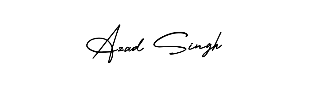 The best way (AmerikaSignatureDemo-Regular) to make a short signature is to pick only two or three words in your name. The name Azad Singh include a total of six letters. For converting this name. Azad Singh signature style 3 images and pictures png