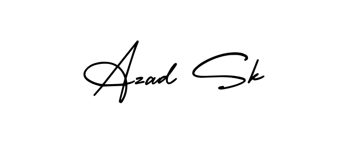 How to make Azad Sk name signature. Use AmerikaSignatureDemo-Regular style for creating short signs online. This is the latest handwritten sign. Azad Sk signature style 3 images and pictures png