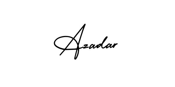 You should practise on your own different ways (AmerikaSignatureDemo-Regular) to write your name (Azadar) in signature. don't let someone else do it for you. Azadar signature style 3 images and pictures png