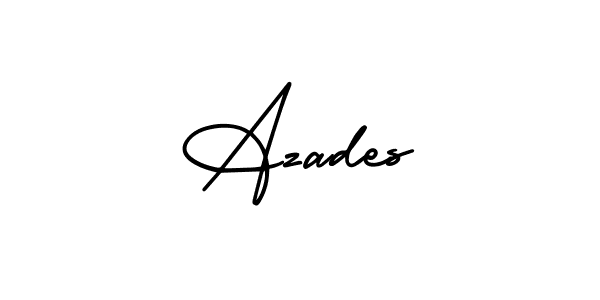 Azades stylish signature style. Best Handwritten Sign (AmerikaSignatureDemo-Regular) for my name. Handwritten Signature Collection Ideas for my name Azades. Azades signature style 3 images and pictures png