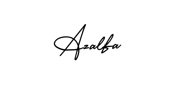 Use a signature maker to create a handwritten signature online. With this signature software, you can design (AmerikaSignatureDemo-Regular) your own signature for name Azalfa. Azalfa signature style 3 images and pictures png