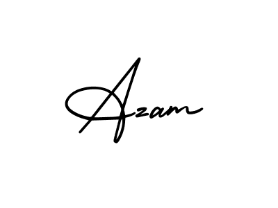 How to make Azam name signature. Use AmerikaSignatureDemo-Regular style for creating short signs online. This is the latest handwritten sign. Azam signature style 3 images and pictures png