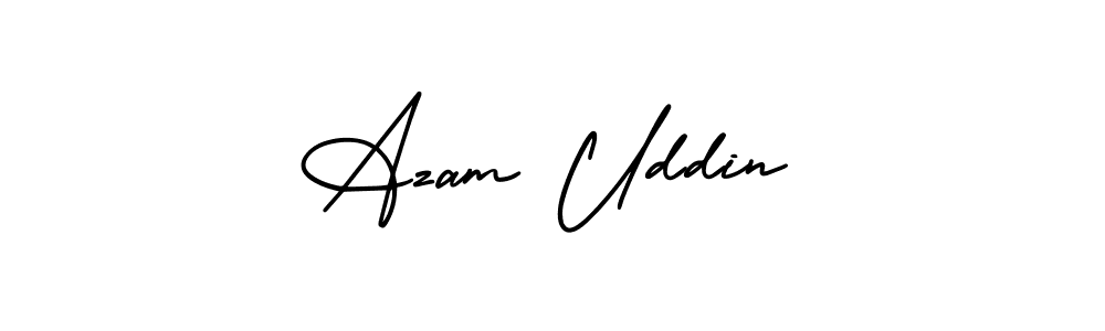 The best way (AmerikaSignatureDemo-Regular) to make a short signature is to pick only two or three words in your name. The name Azam Uddin include a total of six letters. For converting this name. Azam Uddin signature style 3 images and pictures png