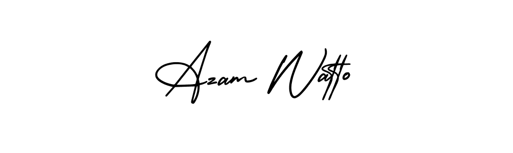 Use a signature maker to create a handwritten signature online. With this signature software, you can design (AmerikaSignatureDemo-Regular) your own signature for name Azam Watto. Azam Watto signature style 3 images and pictures png
