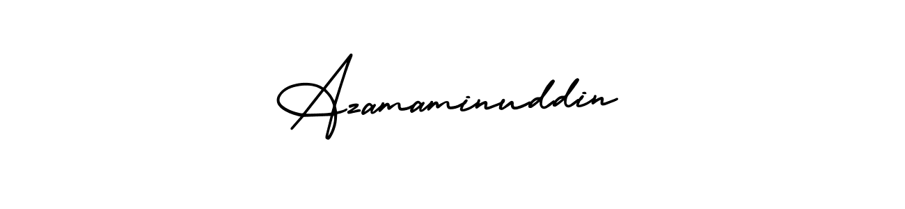 How to make Azamaminuddin name signature. Use AmerikaSignatureDemo-Regular style for creating short signs online. This is the latest handwritten sign. Azamaminuddin signature style 3 images and pictures png