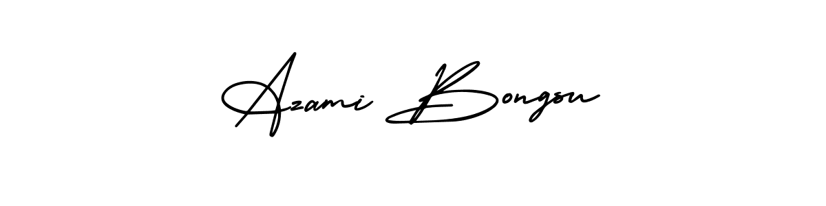 The best way (AmerikaSignatureDemo-Regular) to make a short signature is to pick only two or three words in your name. The name Azami Bongsu include a total of six letters. For converting this name. Azami Bongsu signature style 3 images and pictures png