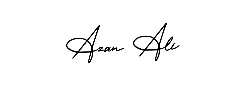 You should practise on your own different ways (AmerikaSignatureDemo-Regular) to write your name (Azan Ali) in signature. don't let someone else do it for you. Azan Ali signature style 3 images and pictures png