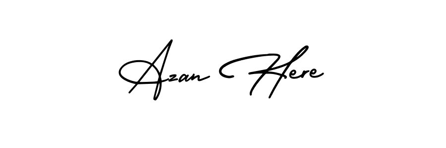 Create a beautiful signature design for name Azan Here. With this signature (AmerikaSignatureDemo-Regular) fonts, you can make a handwritten signature for free. Azan Here signature style 3 images and pictures png