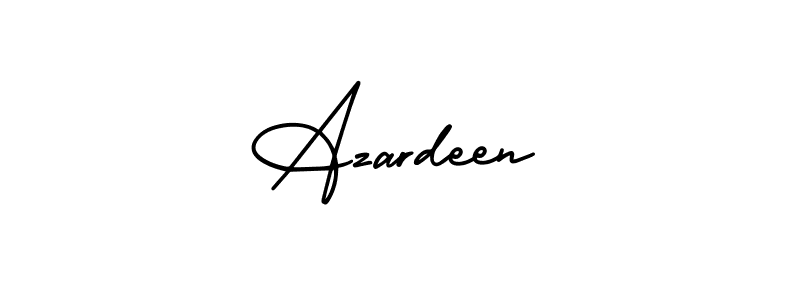 Use a signature maker to create a handwritten signature online. With this signature software, you can design (AmerikaSignatureDemo-Regular) your own signature for name Azardeen. Azardeen signature style 3 images and pictures png