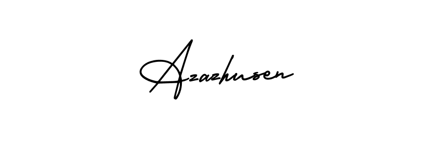 Make a beautiful signature design for name Azazhusen. With this signature (AmerikaSignatureDemo-Regular) style, you can create a handwritten signature for free. Azazhusen signature style 3 images and pictures png