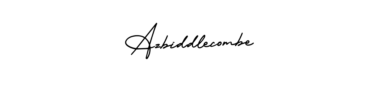 The best way (AmerikaSignatureDemo-Regular) to make a short signature is to pick only two or three words in your name. The name Azbiddlecombe include a total of six letters. For converting this name. Azbiddlecombe signature style 3 images and pictures png