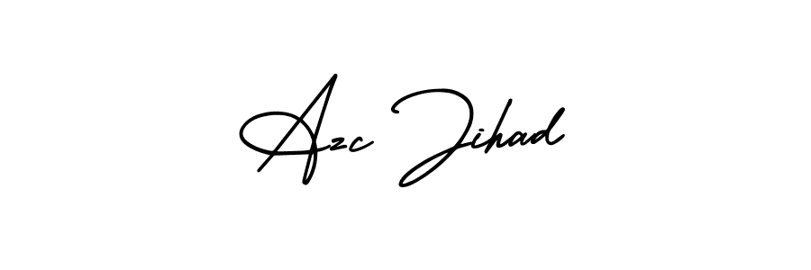 Azc Jihad stylish signature style. Best Handwritten Sign (AmerikaSignatureDemo-Regular) for my name. Handwritten Signature Collection Ideas for my name Azc Jihad. Azc Jihad signature style 3 images and pictures png