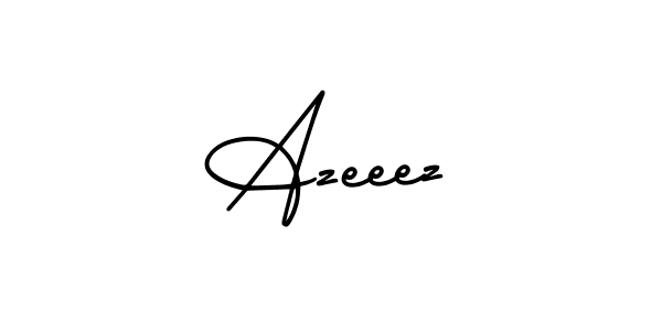 You should practise on your own different ways (AmerikaSignatureDemo-Regular) to write your name (Azeeez) in signature. don't let someone else do it for you. Azeeez signature style 3 images and pictures png