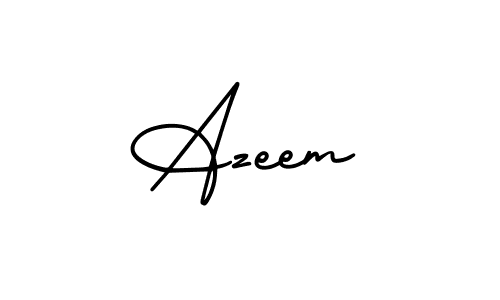 How to make Azeem name signature. Use AmerikaSignatureDemo-Regular style for creating short signs online. This is the latest handwritten sign. Azeem signature style 3 images and pictures png