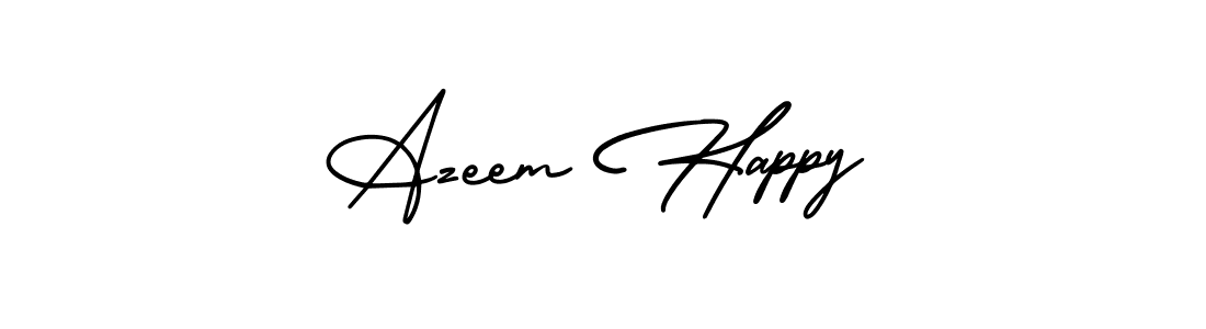 Make a beautiful signature design for name Azeem Happy. With this signature (AmerikaSignatureDemo-Regular) style, you can create a handwritten signature for free. Azeem Happy signature style 3 images and pictures png