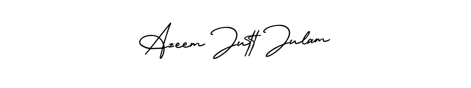 if you are searching for the best signature style for your name Azeem Jutt Julam. so please give up your signature search. here we have designed multiple signature styles  using AmerikaSignatureDemo-Regular. Azeem Jutt Julam signature style 3 images and pictures png